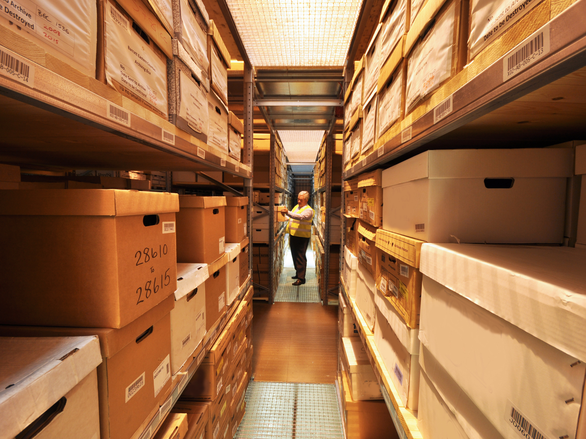 archive shelving in compact document room